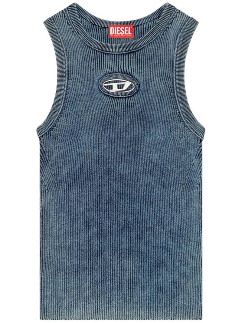 Diesel M-Anchor-A-Sl ribbed cotton tank top - Blue von Diesel