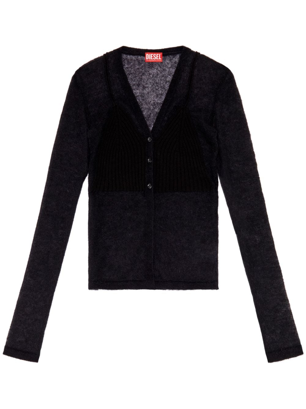 Diesel M-Arina semi-sheer cardigan - Black von Diesel