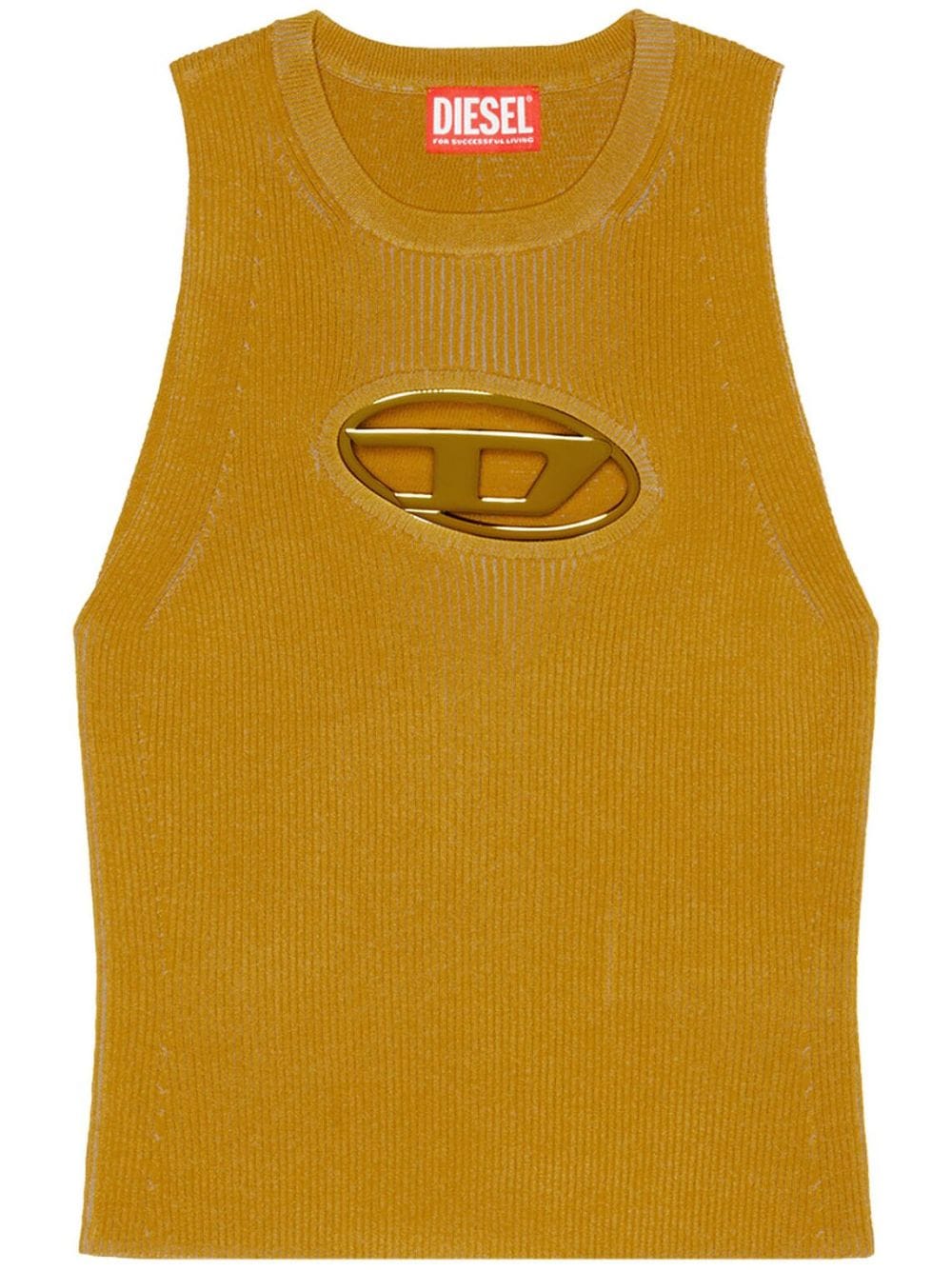 Diesel M-Onerva logo-plaque tank top - Yellow von Diesel