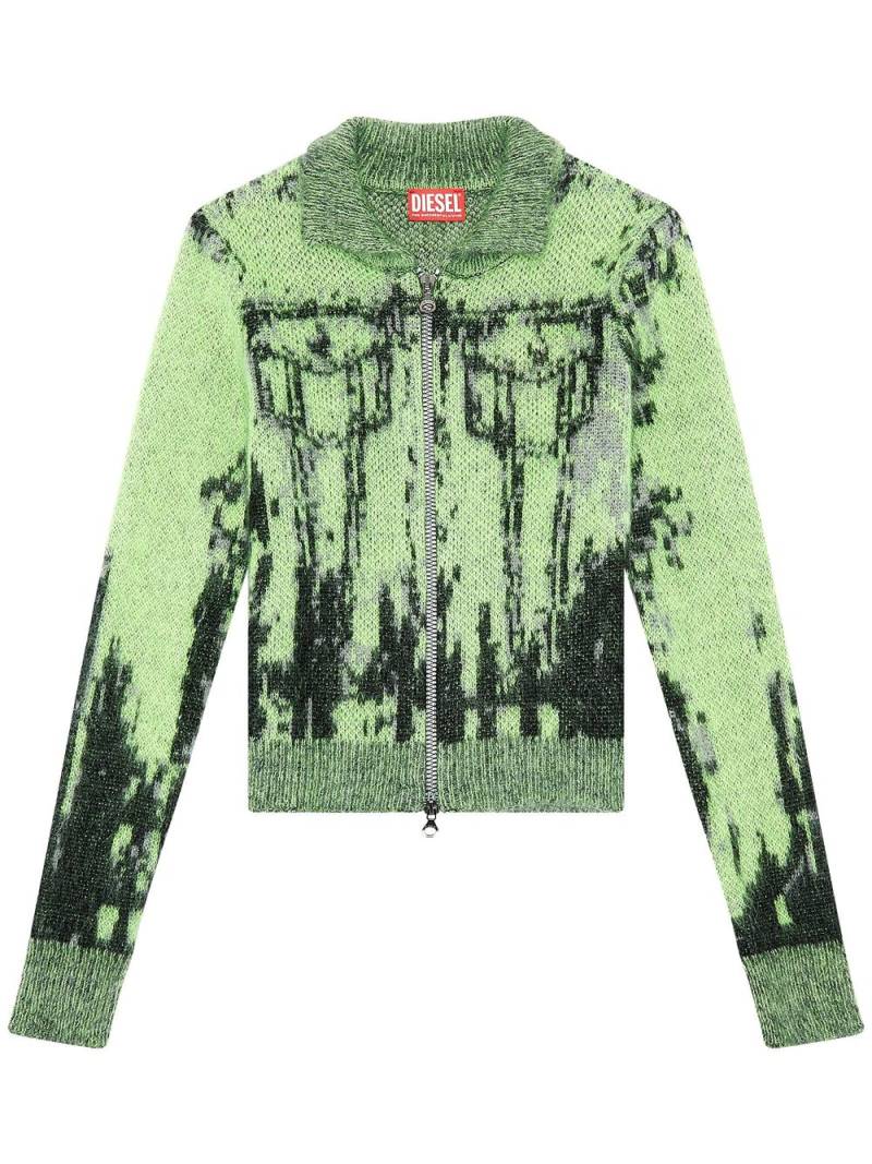 Diesel M-Taphos patterned intarsia-knit jumper - Green von Diesel