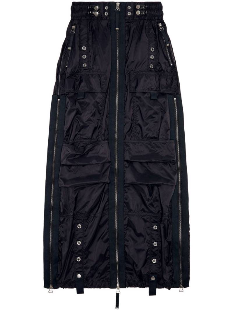 Diesel O-Crep cargo maxi skirt - Black von Diesel