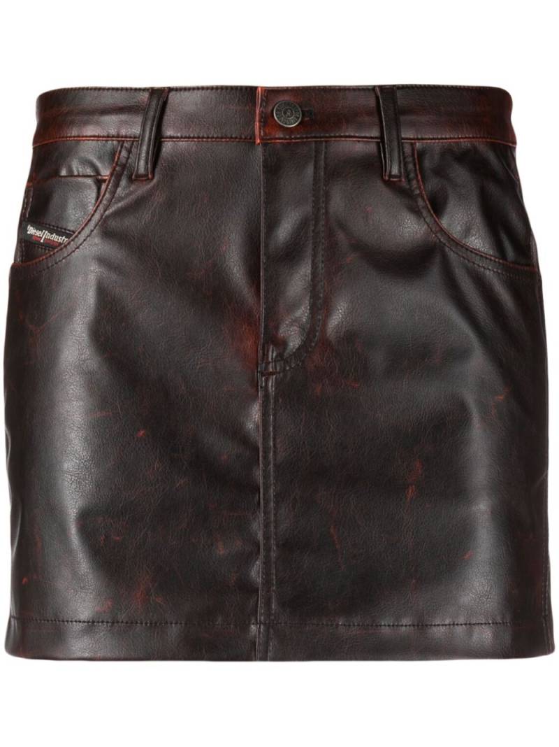 Diesel O-Kin faux-leather miniskirt - Brown von Diesel