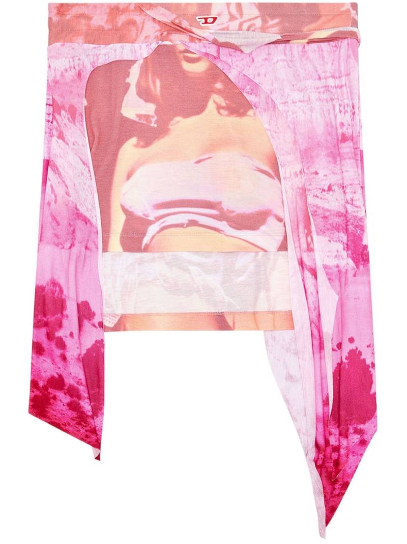 Diesel O-Malor-P1 graphic-print mini skirt - Pink von Diesel