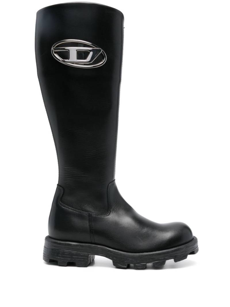 Diesel Oval D-logo boots - Black von Diesel