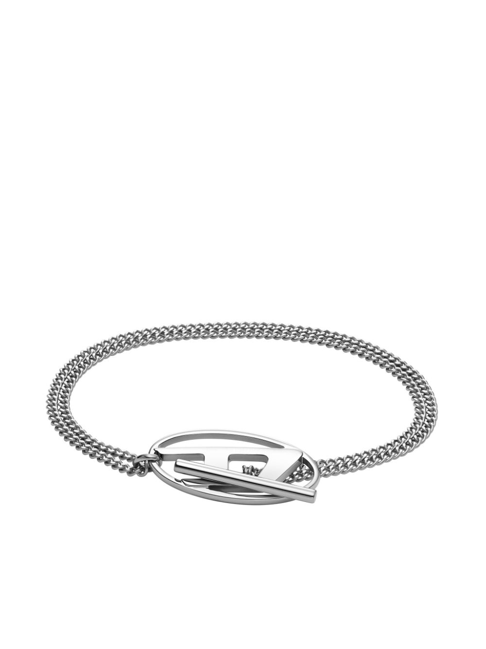 Diesel Oval D-plaque bracelet - Silver von Diesel