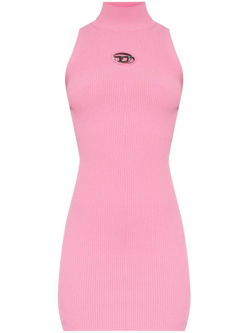 Diesel Oval D-plaque knitted minidress - Pink von Diesel