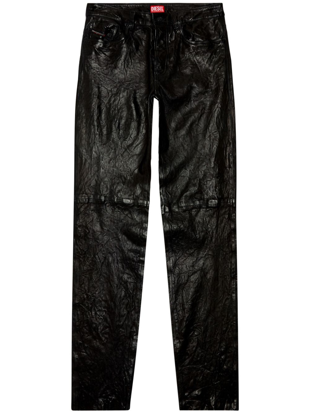 Diesel P-Macs-Lth straight-leg leather trousers - Black von Diesel