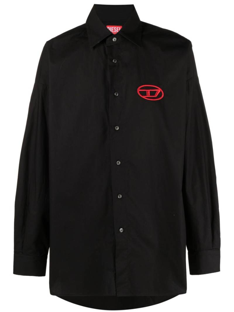 Diesel S-Dou-Plain logo-embroidered shirt - Black von Diesel