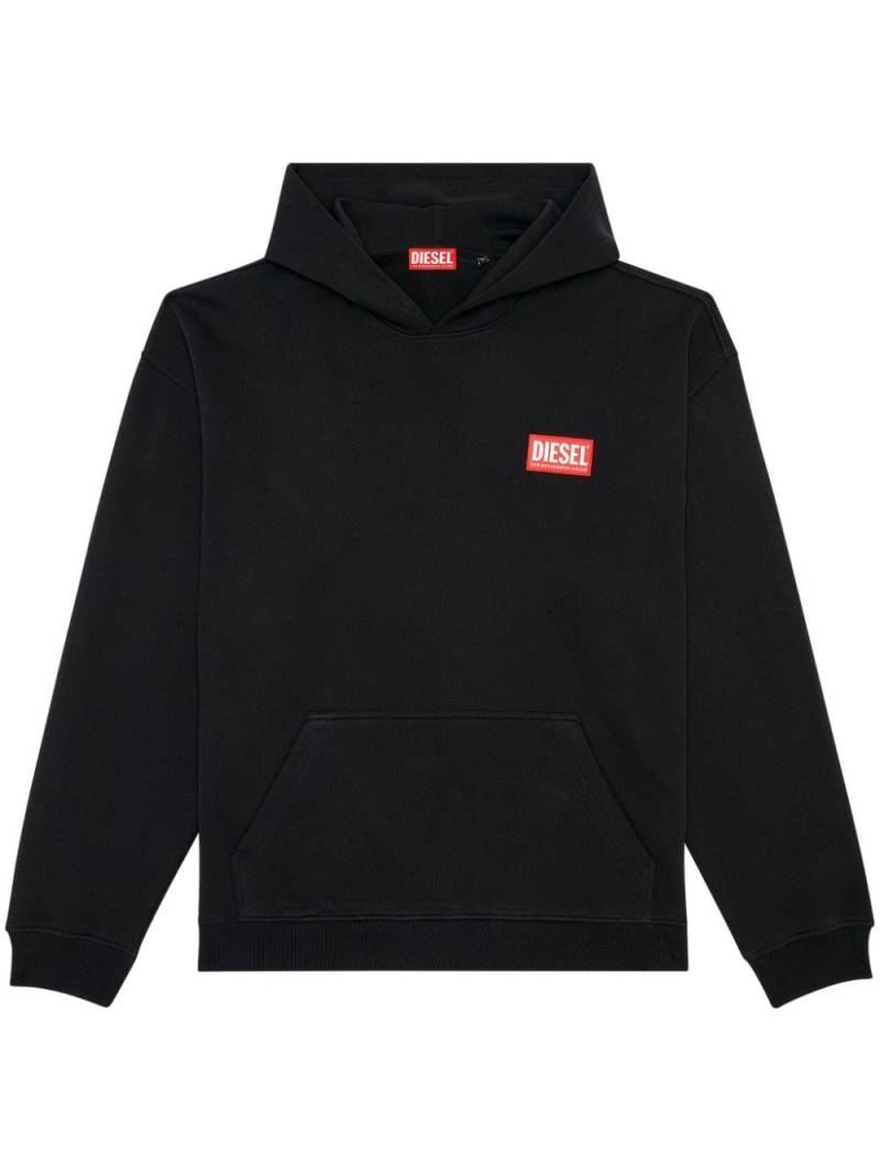 Diesel S-Nlabel-L1 logo-appliqué hoodie - Black von Diesel