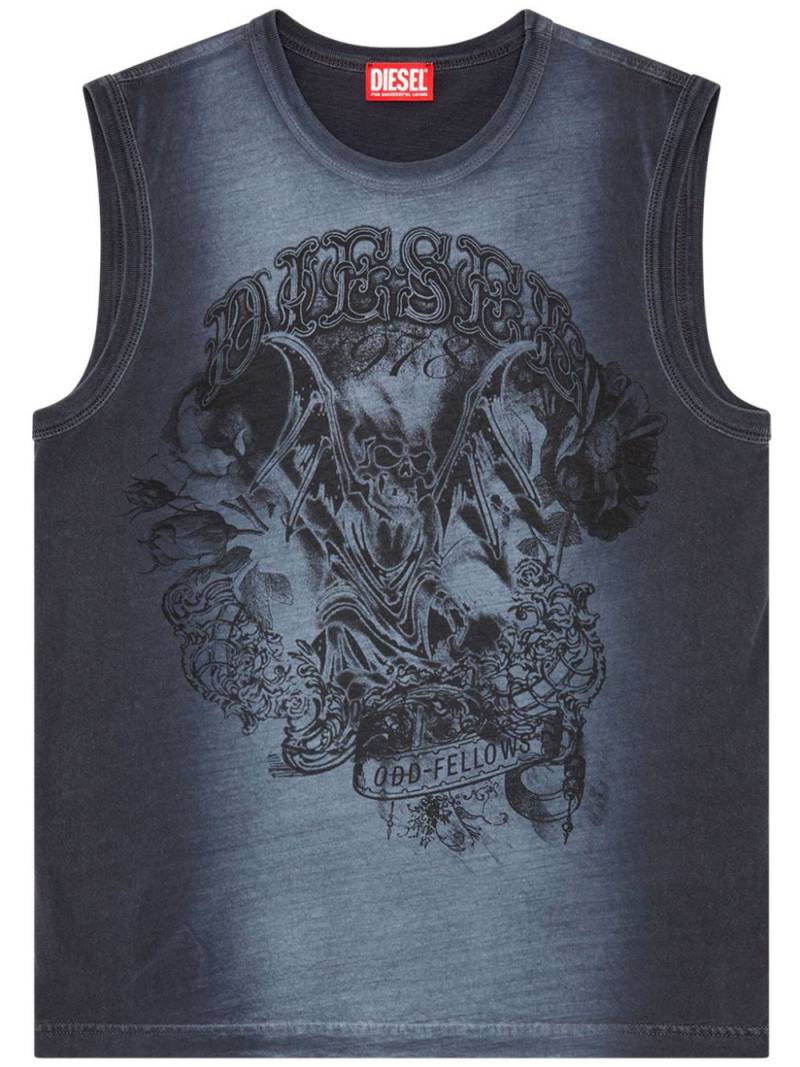 Diesel T-Bisco-Q1 logo-print tank top - Blue von Diesel