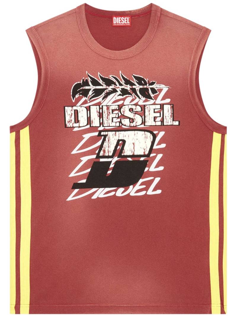 Diesel T-Bisco-Stripe cotton vest - Red von Diesel