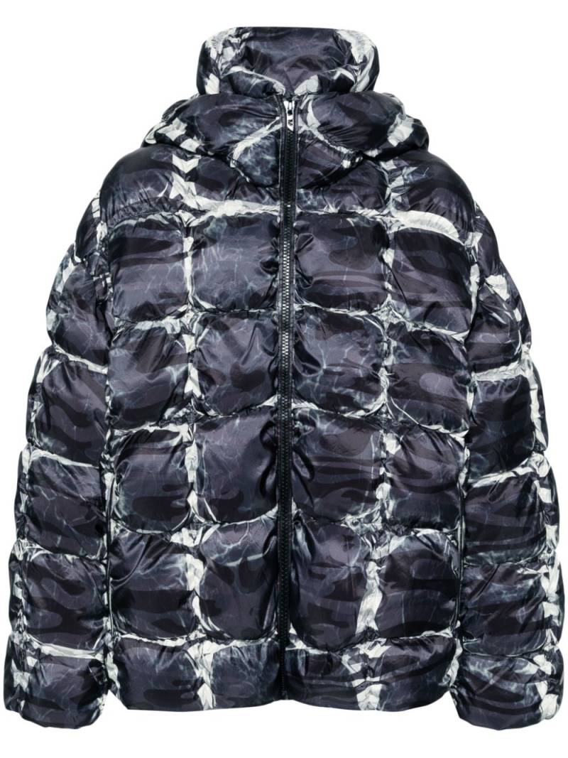 Diesel W-claus-camu puffer jacket - Black von Diesel