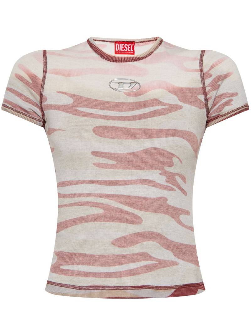 Diesel camouflage-pattern cotton t-shirt - Red von Diesel