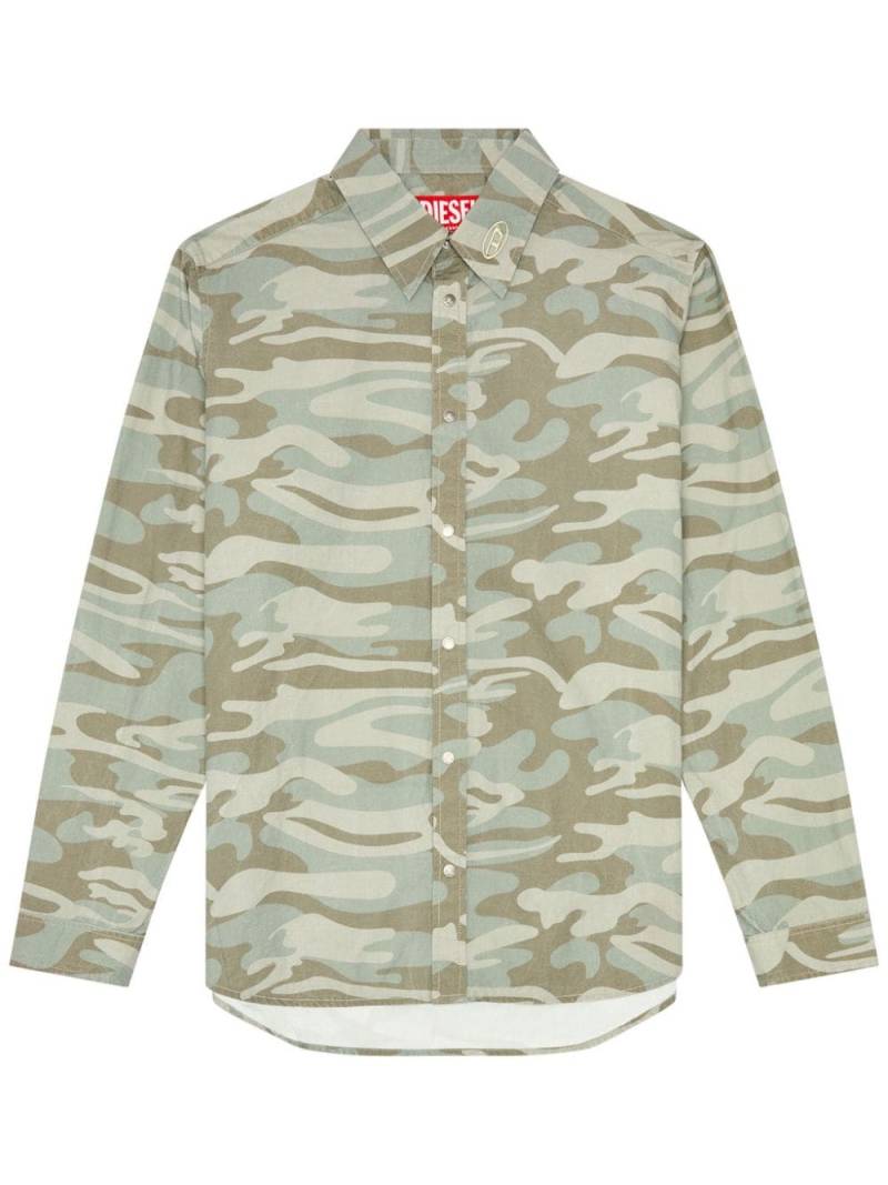 Diesel camouflage-print poplin shirt - Green von Diesel