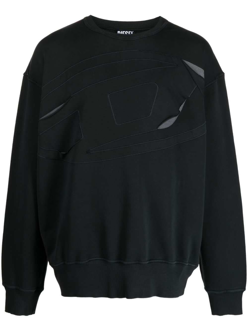 Diesel cut-out cotton sweatshirt - Black von Diesel