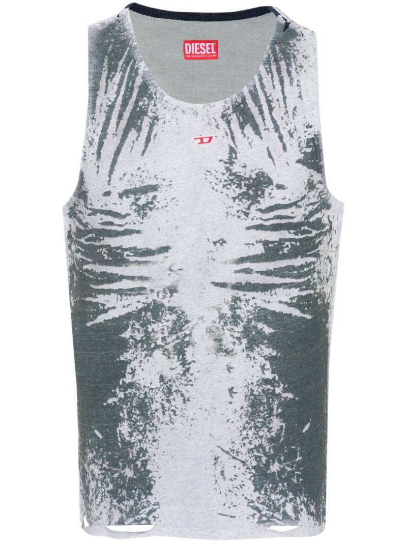 Diesel embroidered-logo tank top - Grey von Diesel