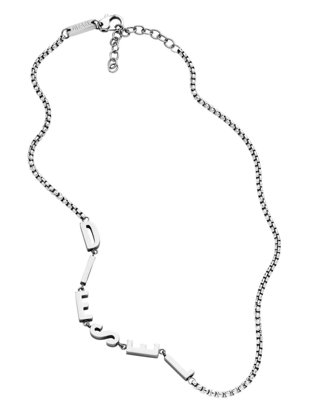 Diesel logo-lettering chain necklace - Silver von Diesel