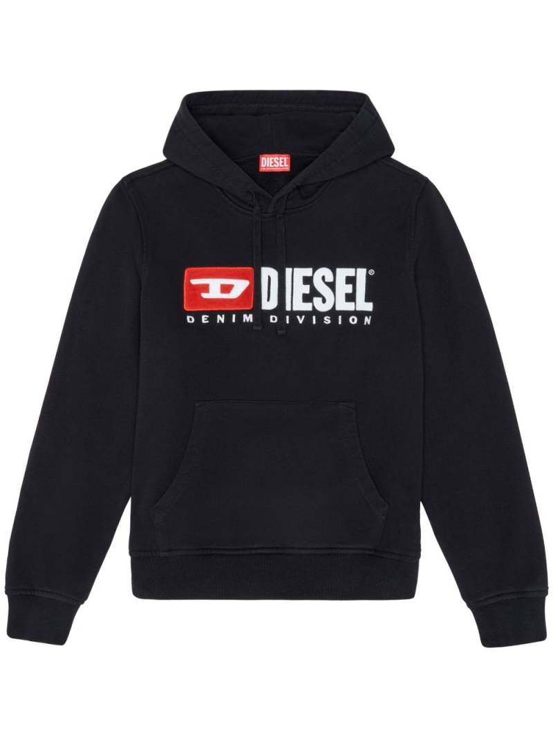 Diesel S-Ginn-Hood-Div logo-appliqué hoodie - Black von Diesel