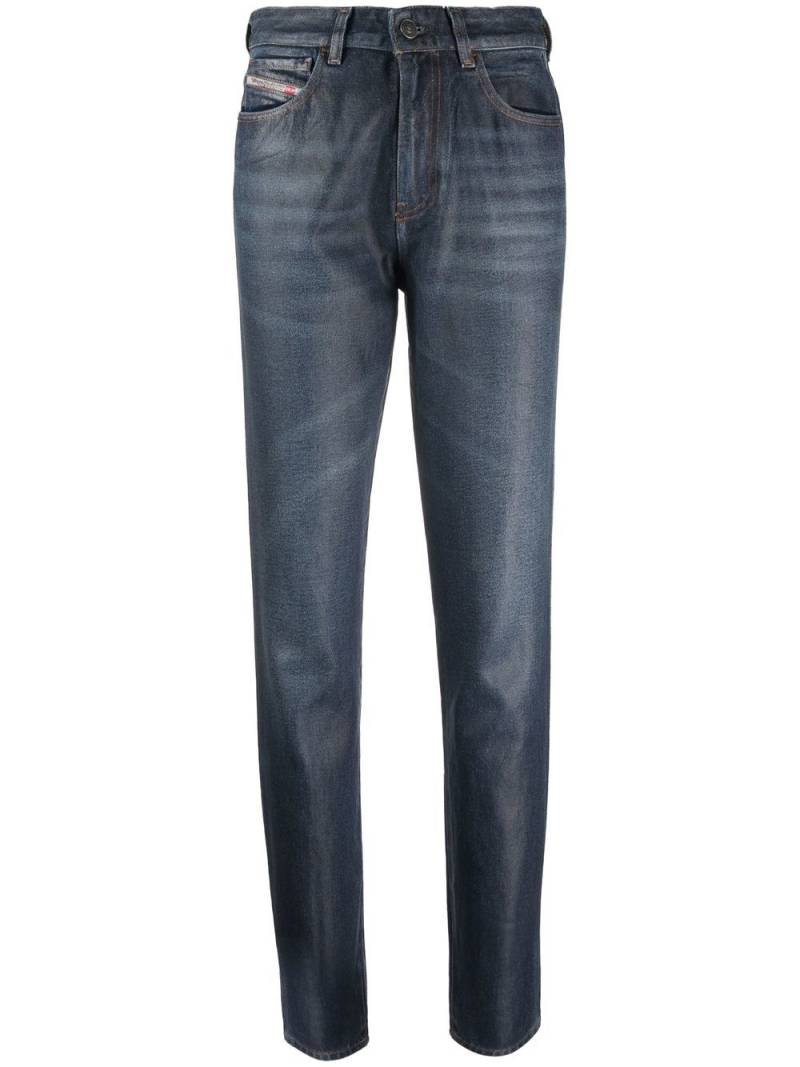 Diesel logo-patch straight-leg jeans - Blue von Diesel