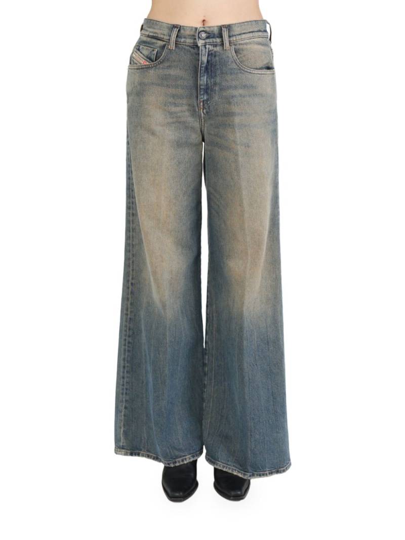 Diesel logo-patch wide-leg jeans - Blue von Diesel