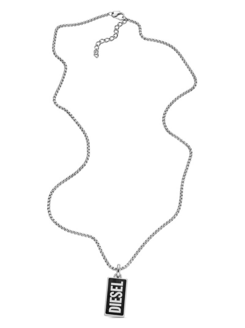 Diesel logo-pendant necklace - Silver von Diesel