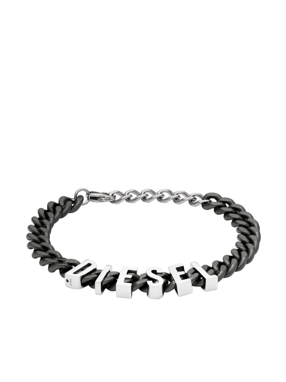 Diesel logo-plaque bracelet - Black von Diesel