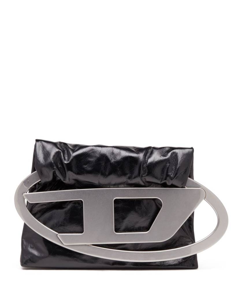 Diesel logo-plaque leather pouch - Black von Diesel