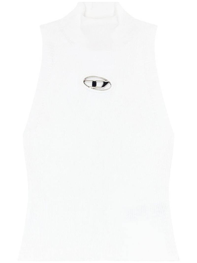 Diesel logo-plaque ribbed top - White von Diesel