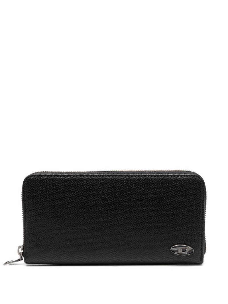 Diesel Continental Zip L logo-plaque leather wallet - Black von Diesel