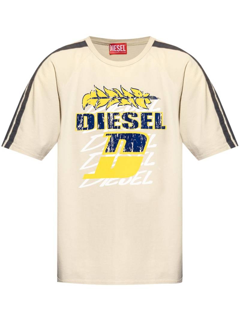 Diesel logo-print cotton T-shirt - Neutrals von Diesel