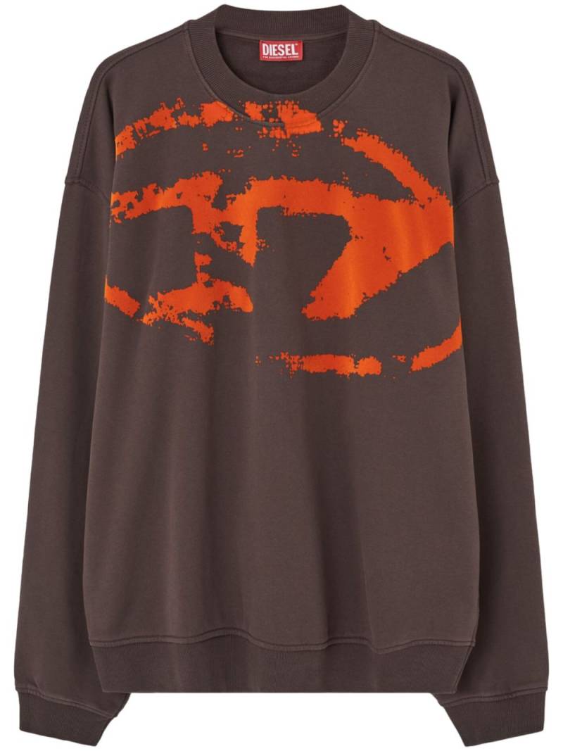 Diesel logo-print cotton sweatshirt - Brown von Diesel