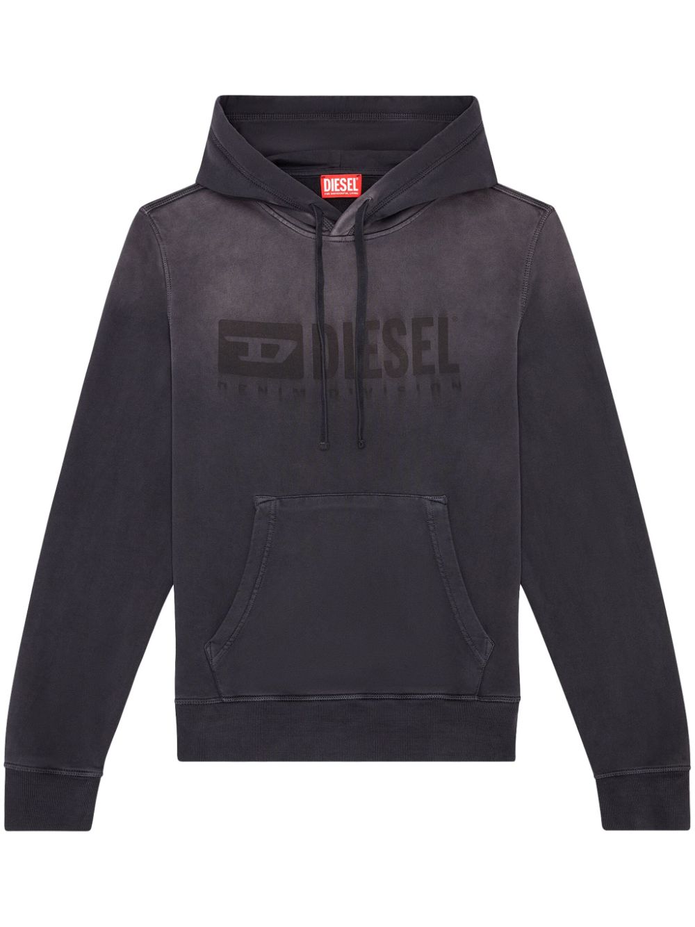 Diesel logo-print organic cotton hoodie - Black von Diesel