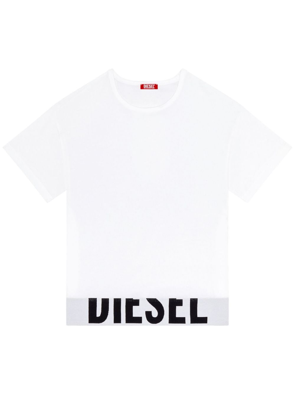 Diesel logo-underband crew-neck crop top - White von Diesel