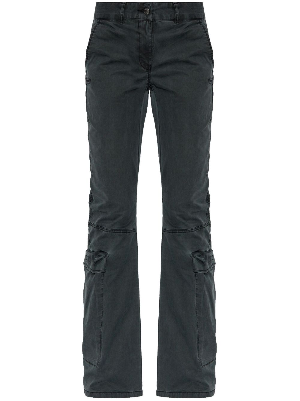 Diesel low-rise cotton flared trousers - Black von Diesel