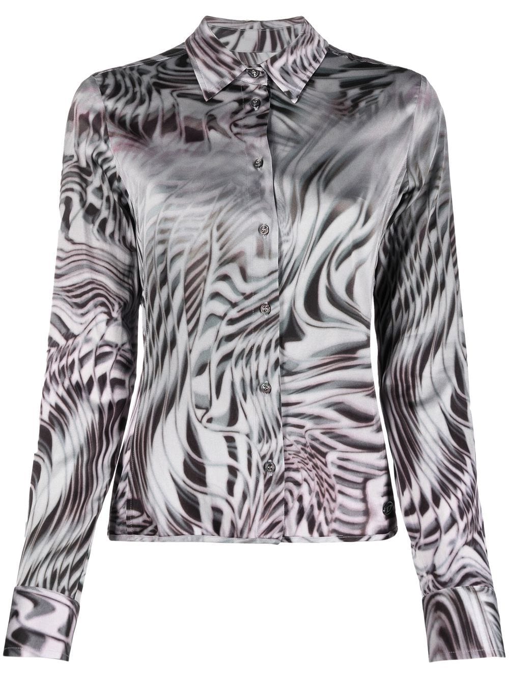 Diesel optical-print satin shirt - Grey von Diesel