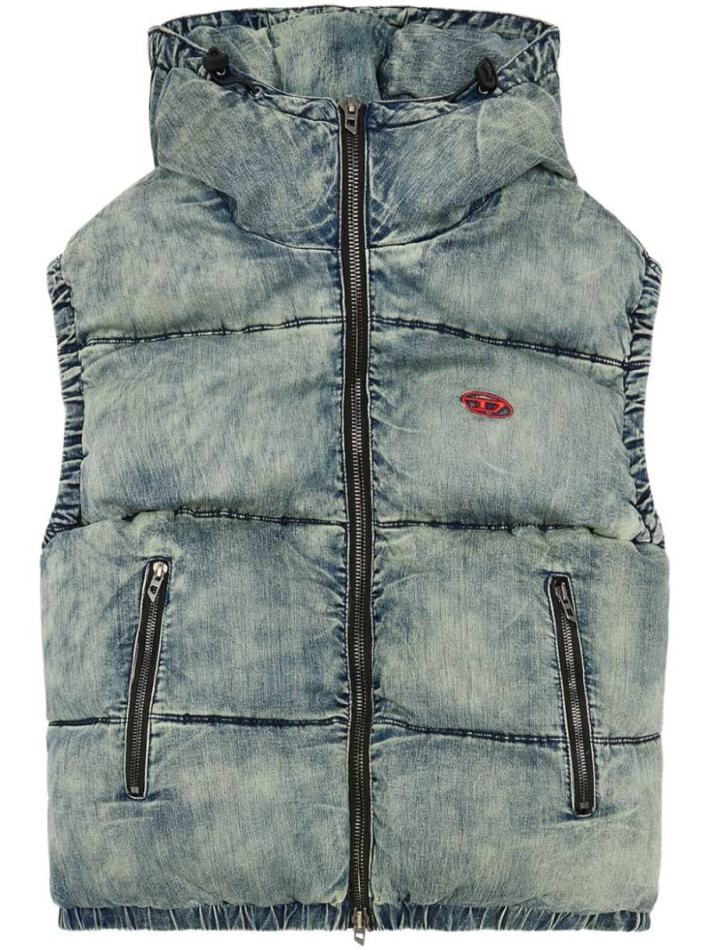 Diesel padded denim gillet - Blue von Diesel