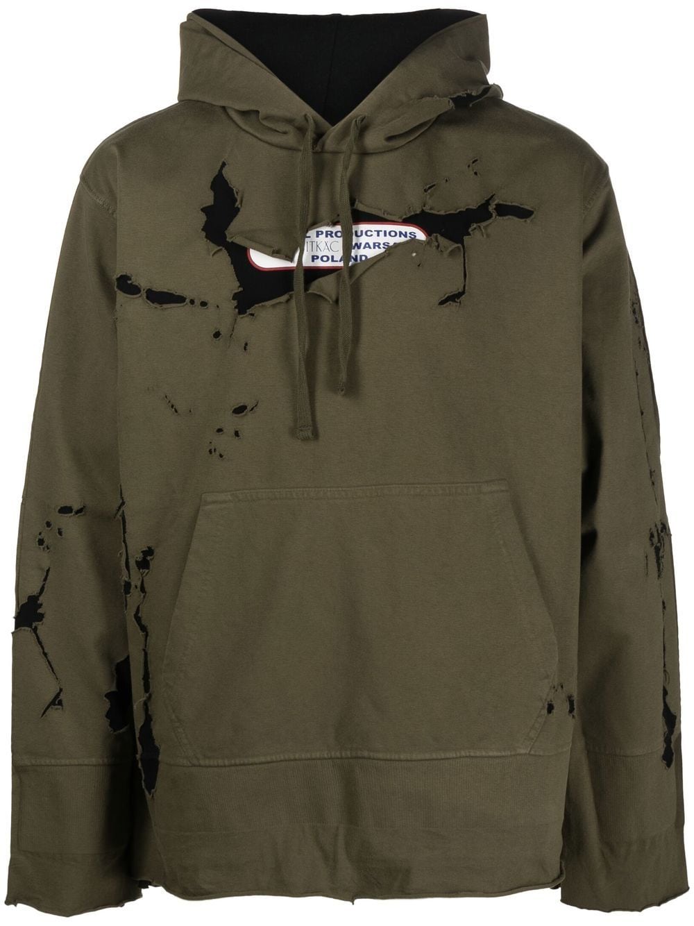 Diesel paint-splatter cotton hoodie - Green von Diesel