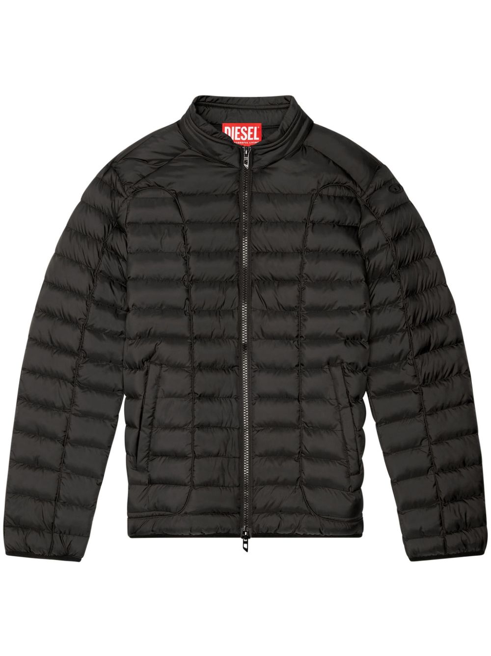 Diesel quilted mock neck jacket - Black von Diesel