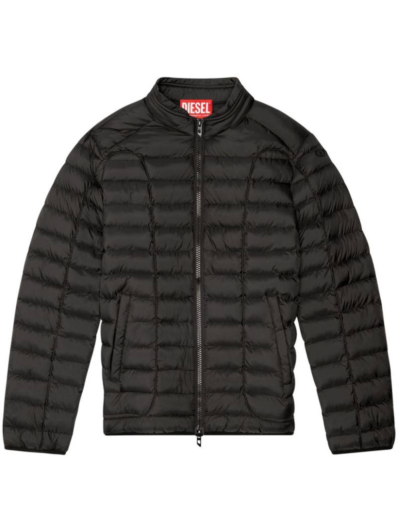 Diesel quilted mock neck jacket - Black von Diesel