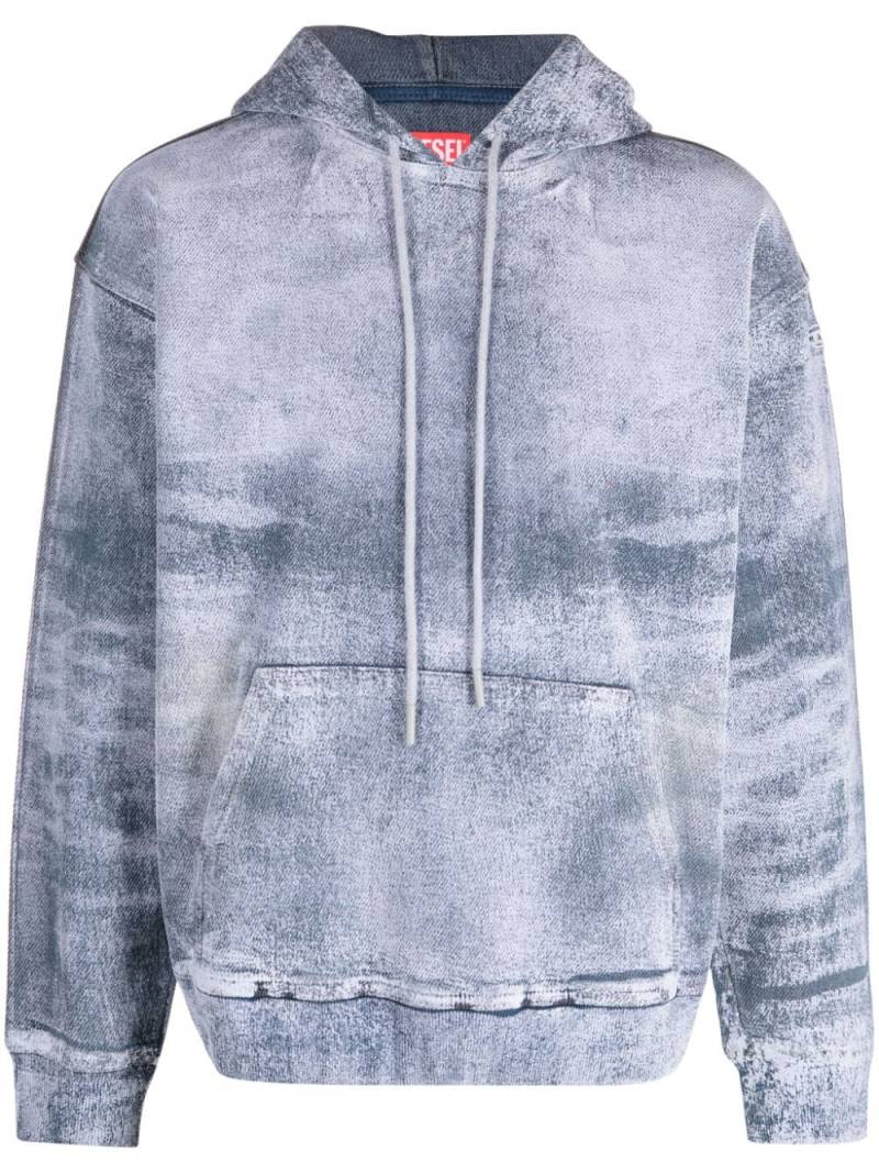 Diesel tie-dye cotton hoodie - Blue von Diesel