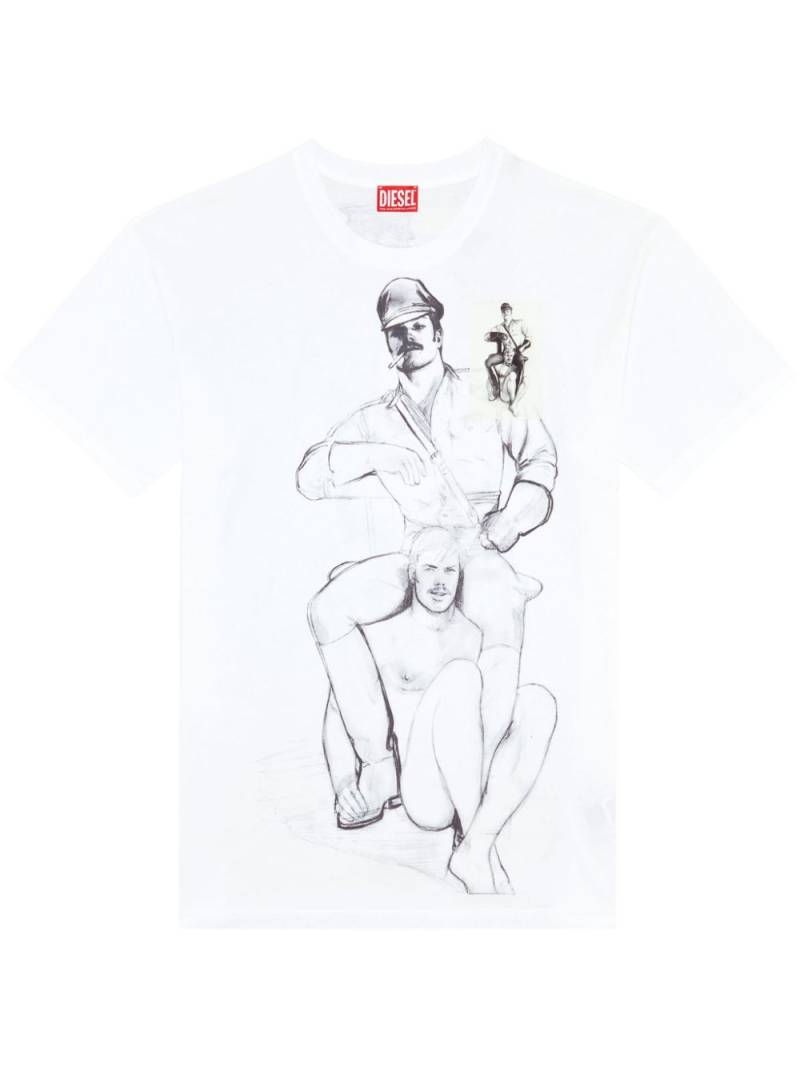 Diesel x ToFF graphic-print organic cotton T-shirt - White von Diesel