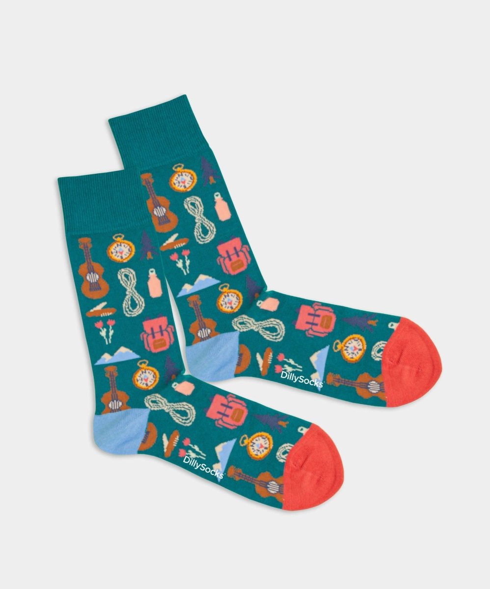 - Socken in Blau mit Ferien Motiv/Muster - Socken in Blau mit Ferien Motiv/Muster von DillySocks