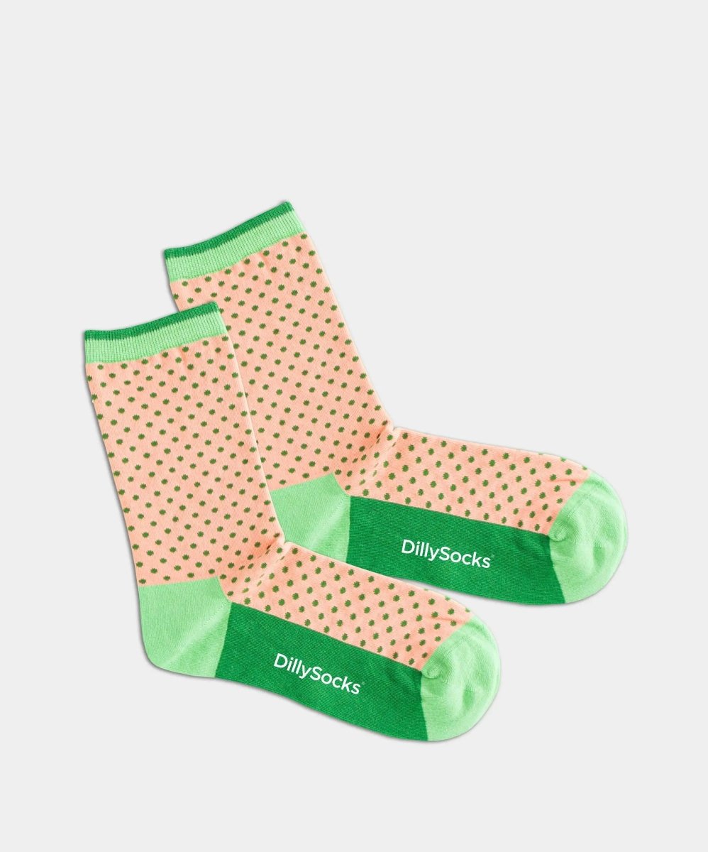 - Damensocken in Grün mit Punkte Motiv/Muster - Damensocken in Grün mit Punkte Motiv/Muster von DillySocks