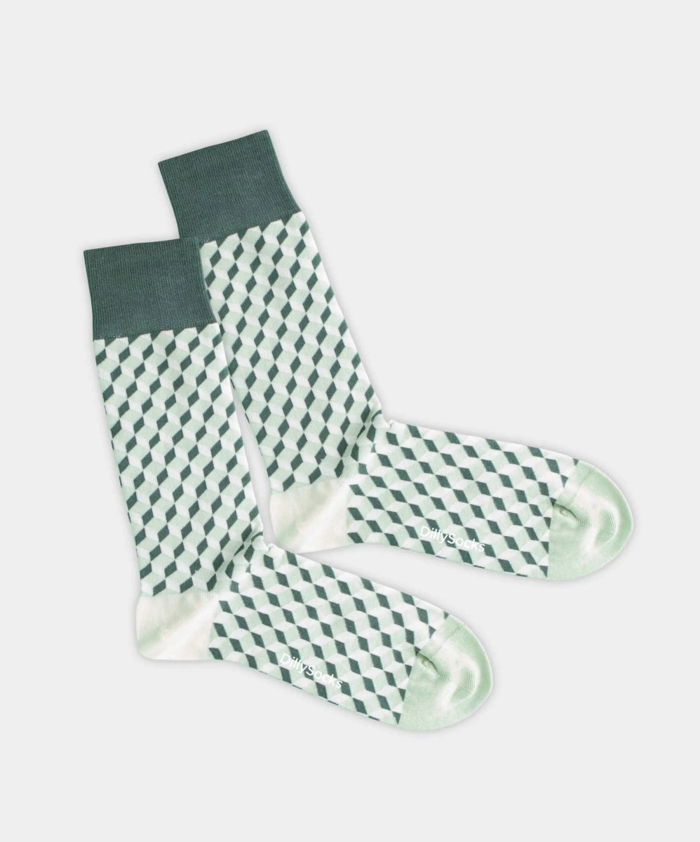 - Socken in Grün mit Dice Geometrisch Motiv/Muster - Socken in Grün mit Dice Geometrisch Motiv/Muster von DillySocks