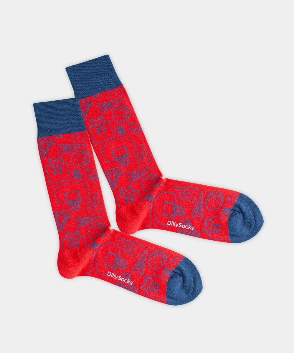 - Socken in Rot mit Sport Motiv/Muster - Socken in Rot mit Sport Motiv/Muster von DillySocks