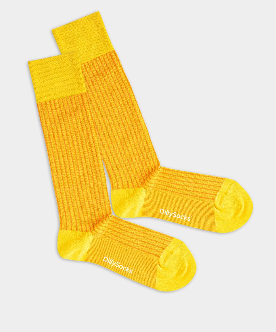 - Herrensocken in Gelb mit Streifen Motiv/Muster - Herrensocken in Gelb mit Streifen Motiv/Muster von DillySocks