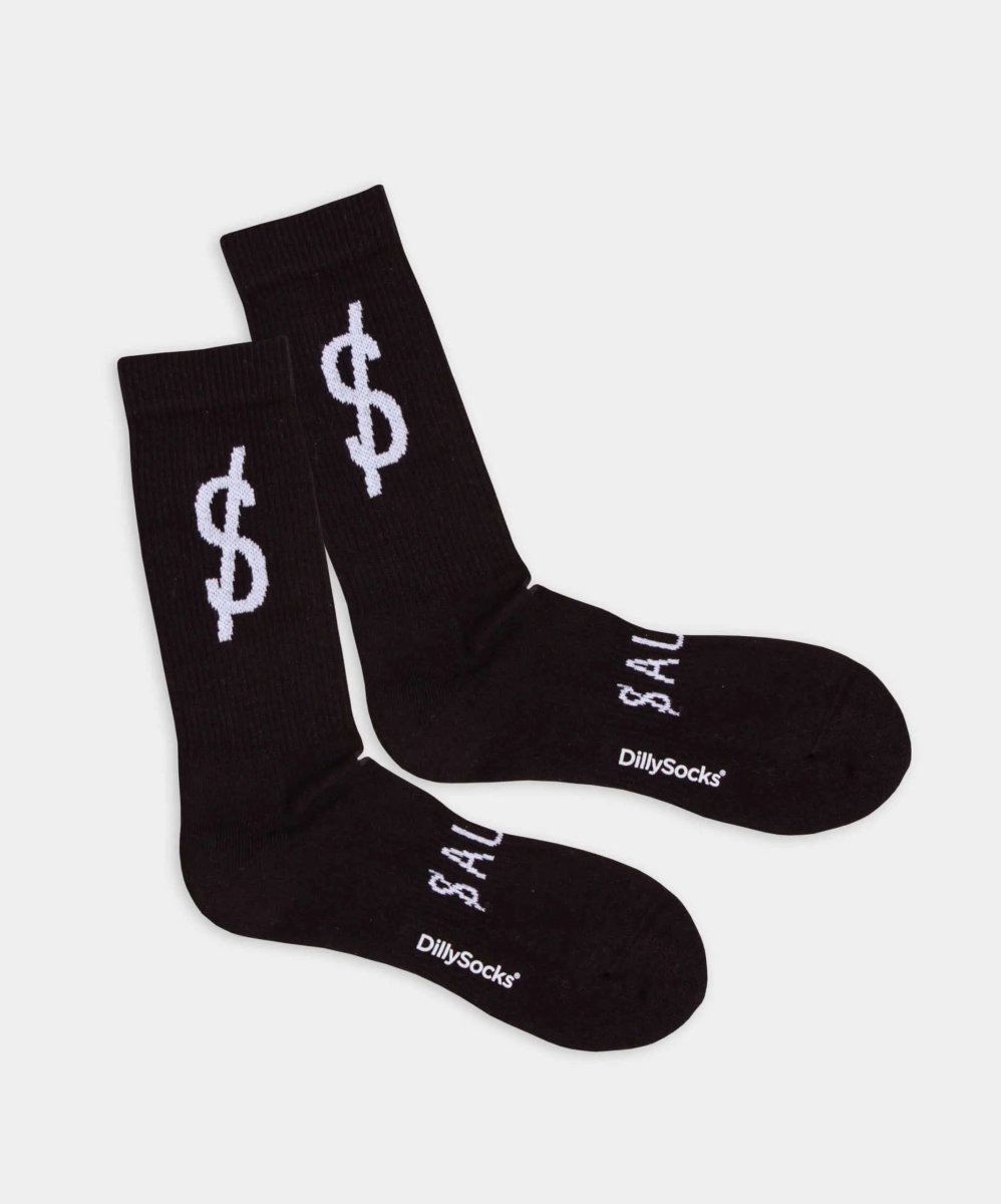 - Socken in Schwarz mit Schriftzug Motiv/Muster - Socken in Schwarz mit Schriftzug Motiv/Muster von DillySocks