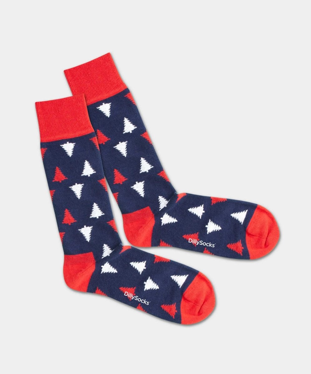 - Socken in Blau mit Weihnachten Motiv/Muster - Socken in Blau mit Weihnachten Motiv/Muster von DillySocks