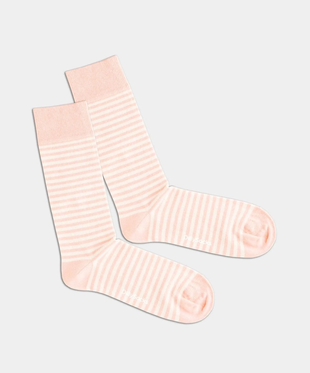 - Socken in Rosa mit Streifen Motiv/Muster - Socken in Rosa mit Streifen Motiv/Muster von DillySocks