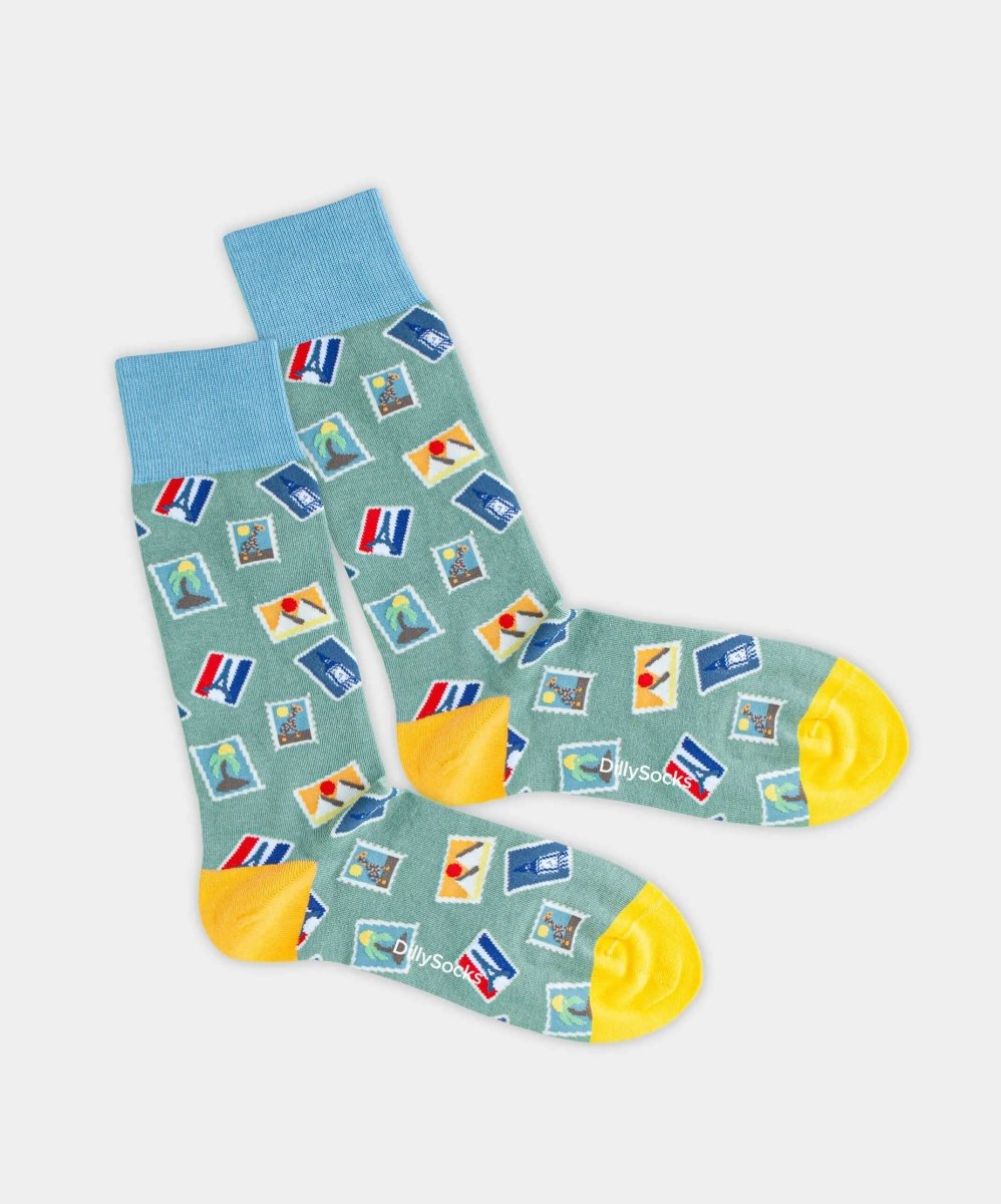 - Socken in Türkis mit Ferien Motiv/Muster - Socken in Türkis mit Ferien Motiv/Muster von DillySocks